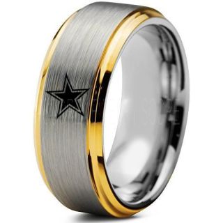 Texas Ring, Texas Football Ring, Dallas Ring, Football Ring, Silver Tungsten Ring, Silver Tungsten Wedding Ring, Silver Wedding Ring, Dallas Football Ring, Dallas Football Wedding Ring