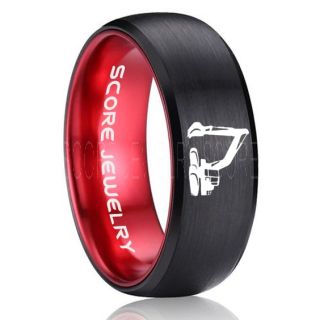 Backhoe Ring, Excavator Ring, Tractor Ring, Construction Machinery Ring, Backhoe Jewelry, Excavation Machinery Ring, Bulldozer Ring, Black Tungsten Wedding Ring, Black Tungsten Ring