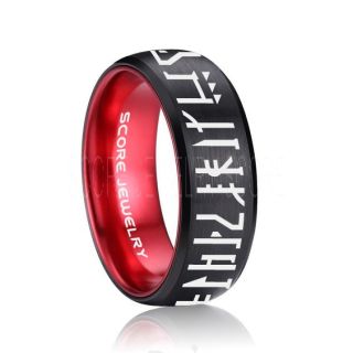 Mandalorian Ring, Star Wars Ring, Customize Your Own Text in Mandalorian, Star Wars Wedding Band, Black Mandalorian Wedding Ring, Black Tungsten Band, Mandalorian Wedding Band, Star Wars Wedding Ring, Star Wars Mandalorian Jewelry
