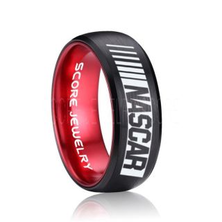 NASCAR Ring, NASCAR Jewelry, Racing Ring, Racing Flag Ring, Checkered Flag Ring, Chequered Flag Ring, Black Tungsten Ring, Car Racing Ring, Black Wedding Band, Black Tungsten Ring