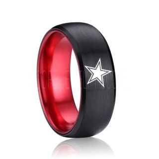 Texas Ring, Texas Football Ring, Dallas Ring, Football Ring, Black Tungsten Ring, Black Tungsten Wedding Ring, Black Wedding Ring, Dallas Football Ring, Dallas Football Wedding Ring