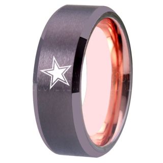 Texas Ring, Texas Football Ring, Dallas Ring, Football Ring, Gunmetal Tungsten Ring, Gunmetal Tungsten Wedding Ring, Gunmetal Wedding Ring, Dallas Football Ring, Dallas Football Wedding Ring