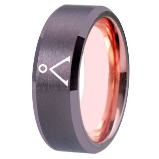 Stargate Ring, Stargate Earth Ring, Earth Ring, Stargate Jewelry, Stargate Wedding Band, Stargate Wedding Ring, Gunmetal Tungsten Ring, Gunmetal Wedding Ring