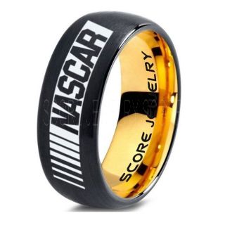 NASCAR Ring, NASCAR Jewelry, Racing Ring, Racing Flag Ring, Checkered Flag Ring, Chequered Flag Ring, Black Tungsten Ring, Car Racing Ring, Black Wedding Band, Black Tungsten Ring