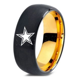 Texas Ring, Texas Football Ring, Dallas Ring, Football Ring, Black Tungsten Ring, Black Tungsten Wedding Ring, Black Wedding Ring, Dallas Football Ring, Dallas Football Wedding Ring