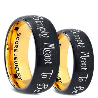 Simply Meant To Be Rings, Jack and Sally Rings, Jack and Sally Wedding Bands, Black Tungsten Rings, Black Tungsten Wedding Bands, Jack and Sally Wedding Rings