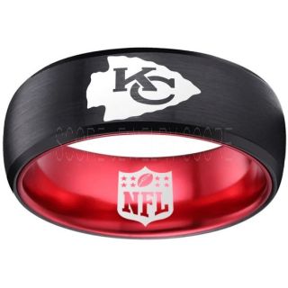 Chiefs Ring, Chiefs Wedding Rings, Chiefs Wedding Band, Football Wedding Band, Football Jewelry