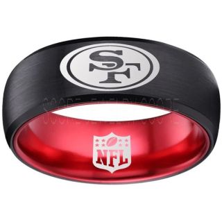 49ers Ring, 49ers Wedding Ring, 49ers Wedding Band, Football Wedding Band, Football Jewelry