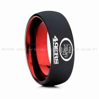 49ers Ring, 49ers Wedding Ring, 49ers Wedding Band, Football Wedding Band, Football Jewelry