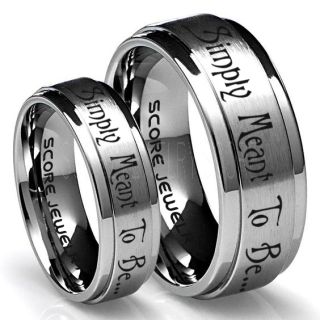 Simply Meant To Be Rings, Jack and Sally Rings, Jack and Sally Wedding Bands, Silver Tungsten Rings, Silver Tungsten Wedding Bands, Jack and Sally Wedding Rings