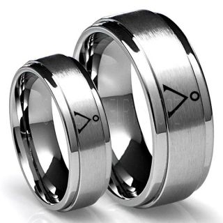 Stargate Rings, Stargate Earth Rings, Earth Rings, Stargate Jewelry, 2 Piece Couple Set Stargate Wedding Bands, Stargate Wedding Rings, Silver Tungsten Ring, Silver Wedding Ring