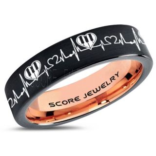 Music Ring, Music Heartbeat Ring, Music Sheet Ring, Music Jewelry, Piano Ring, Black Tungsten Ring, Black Ring, Black Wedding Band, Treble Clef Note Ring, Music Notes Ring