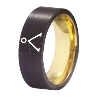 Stargate Ring, Stargate Earth Ring, Earth Ring, Stargate Jewelry, Stargate Wedding Band, Stargate Wedding Ring, Black Tungsten Ring, Black Wedding Ring