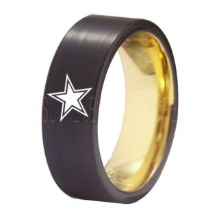 Texas Ring, Texas Football Ring, Dallas Ring, Football Ring, Black Tungsten Ring, Black Tungsten Wedding Ring, Black Wedding Ring, Dallas Football Ring, Dallas Football Wedding Ring