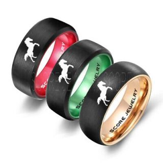 Mustang Ring, Horse Ring, Mustang Band, Equestrian Ring, Horse Lovers Ring, Western Ring, Cowboys Ring, Black Tungsten Ring, Black Wedding Band, Horse Wedding Ring