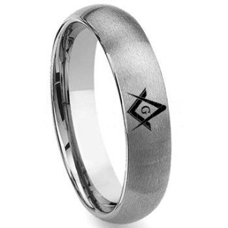 Freemason Ring, Freemason Jewelry, Freemasonry Jewelry, Silver Tungsten Band, Silver Tungsten Wedding Band, Freemasonry Ring, Square and Compasses Tungsten Ring