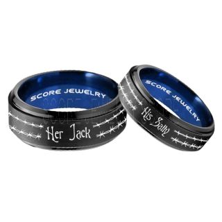 Jack and Sally Rings, Jack and Sally Wedding Bands, Black Tungsten Rings, Black Tungsten Wedding Bands, Jack and Sally Wedding Rings