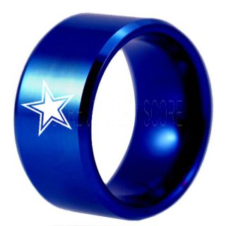 Texas Ring, Texas Football Ring, Dallas Ring, Football Ring, Blue Tungsten Ring, Blue Tungsten Wedding Ring, Blue Wedding Ring, Dallas Football Ring, Dallas Football Wedding Ring
