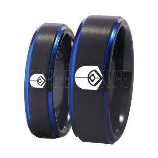 Star Trek Rings, Ferengi Rings, Ferengi Jewelry, 2 Piece Couple Set Star Trek Rings, Treky Rings, Star Trek Jewelry, Star Trek Wedding Bands, Star Trek Wedding Rings, Black Tungsten Bands