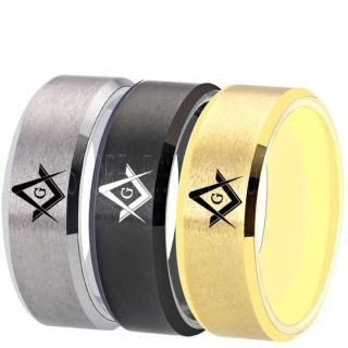 Freemason Ring, Freemason Jewelry, Freemasonry Jewelry, Tungsten Band, Tungsten Wedding Band, Freemasonry Ring, Square and Compasses Tungsten Ring