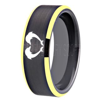 Dolphins Ring, Dolphin Heart Ring, Dolphin Wedding Ring, Dolphin Wedding Band, Marine Life Ring, Bottlenose Dolphins Ring, Black Tungsten Ring, Black Wedding Band, Ocean Life Wedding Band
