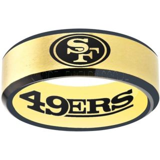 49ers Ring, 49ers Wedding Ring, 49ers Wedding Band, Football Wedding Band, Football Jewelry