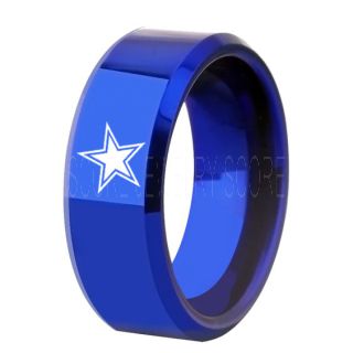 Texas Ring, Texas Football Ring, Dallas Ring, Football Ring, Blue Tungsten Ring, Blue Tungsten Wedding Ring, Blue Wedding Ring, Dallas Football Ring, Dallas Football Wedding Ring