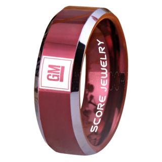 GM Ring, Red GM Ring, Red General Motors Ring, Red GM Trucks Ring, Red GM Wedding Ring, Red GM Wedding Band, Red GM Trucks Wedding Ring, Burgundy Ring, Burgundy Wedding Band
