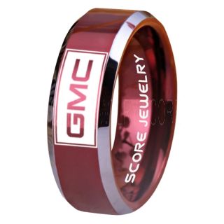 GMC Ring, Red GMC Ring, Red GM Ring, Red GMC Trucks Ring, Red GMC Wedding Ring, Red GMC Wedding Band, Red GMC Trucks Wedding Ring, Burgundy Ring, Burgundy Wedding Band