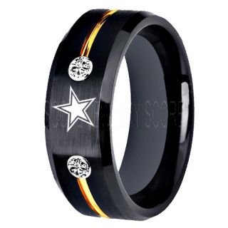 Texas Ring, Texas Football Ring, Dallas Ring, Football Ring, Black Tungsten Ring, Black Tungsten Wedding Ring, Black Wedding Ring, Dallas Football Ring, Dallas Football Wedding Ring