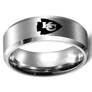 Chiefs Ring, Chiefs Wedding Rings, Chiefs Wedding Band, Football Wedding Band, Football Jewelry