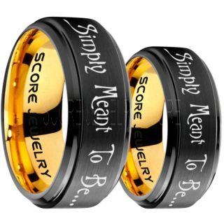 Simply Meant To Be Rings, Jack and Sally Rings, Jack and Sally Wedding Bands, Black Tungsten Rings, Black Tungsten Wedding Bands, Jack and Sally Wedding Rings