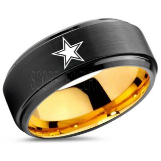 Texas Ring, Texas Football Ring, Dallas Ring, Football Ring, Black Tungsten Ring, Black Tungsten Wedding Ring, Black Wedding Ring, Dallas Football Ring, Dallas Football Wedding Ring
