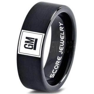 GM Ring, GM Truck Ring, Truck Ring, Trucker Ring, Pickup Truck Ring, GM Jewelry, Black Tungsten Ring, Black Tungsten Wedding Band, Black Wedding Band