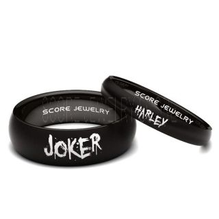 2 Piece Couple Set Joker and Harley Rings, Cosplay Ring, Black Joker and Harley Rings, Joker & Harley Rings, Joker Harley Rings, Joker Rings, Joker and Harley Jewelry, Black Tungsten Ring