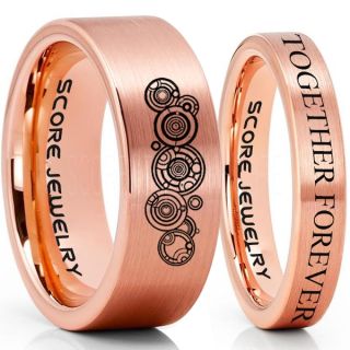 Doctor Who Rings, Doctor Who Wedding Rings, 2 Piece Couple Set Doctor Who Rings, Gallifreyan Rings, Doctor Who Jewelry, Doctor Who Wedding Bands, Doctor Who Wedding Rings