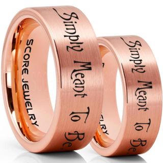 Simply Meant To Be Rings, Jack and Sally Rings, Jack and Sally Wedding Bands, 14K Rose Gold Tungsten Rings, Rose Gold Tungsten Wedding Bands, Jack and Sally Wedding Rings
