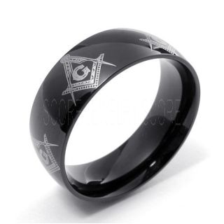 Freemason Ring, Freemason Jewelry, Freemasonry Jewelry, Black Tungsten Band, Black Tungsten Wedding Band, Freemasonry Ring, Square and Compasses Tungsten Ring