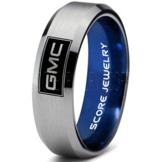 GMC Ring, GMC Truck Ring, Truck Ring, Trucker Ring, Pickup Truck Ring, GM Jewelry, Silver Tungsten Ring, Silver Tungsten Wedding Band, Silver Wedding Band