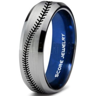 Baseball Ring, Baseball Stitch Pattern Ring, Silver Tungsten Ring, Silver Ring, Silver Wedding Band, Silver Wedding Ring, Baseball Stitch Ring, Silver Tungsten Band