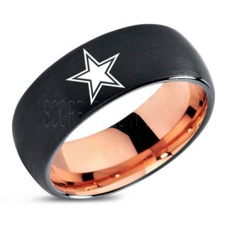 Texas Ring, Texas Football Ring, Dallas Ring, Football Ring, Black Tungsten Ring, Black Tungsten Wedding Ring, Black Wedding Ring, Dallas Football Ring, Dallas Football Wedding Ring