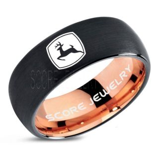 John Deere Ring, Farmer Ring, Agriculture Ring, Construction Machinery Ring, John Deere Jewelry, John Deere Machinery Ring, Farmer Tungsten Wedding Ring, Black Tungsten Ring
