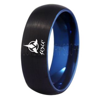 STAR TREK RING, KLINGON RING, KLINGON EMPIRE RING, TREKY RING, STAR TREK JEWELRY, STAR TREK WEDDING BAND, STAR TREK WEDDING RING, BLACK TUNGSTEN RING