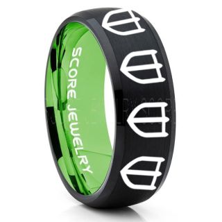 Final Fantasy Ring, Final Fantasy Jewelry, Paladin Ring, Gamer Ring, Final Fantasy Paladin Wedding Ring, Final Fantasy Wedding Band, Black Tungsten Ring, Black Wedding Band