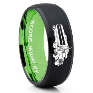 Tank Truck Ring, Tanker Ring, Fuel Truck, Truck Driver Ring, Trucker Ring, Black Tungsten Ring, Trucker Jewelry, Truck Driver Wedding Band, Black Tungsten Band, Black Wedding Ring
