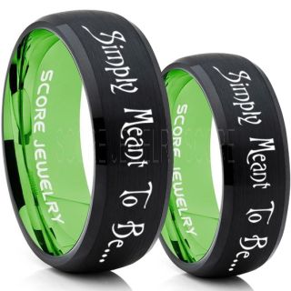 Simply Meant To Be Rings, Jack and Sally Rings, Jack and Sally Wedding Bands, Black Tungsten Rings, Black Tungsten Wedding Bands, Jack and Sally Wedding Rings