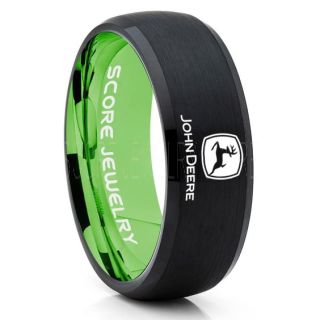 John Deere Ring, Farmer Ring, Agriculture Ring, Construction Machinery Ring, John Deere Jewelry, John Deere Machinery Ring, Farmer Tungsten Wedding Ring, Black Tungsten Ring