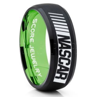 NASCAR Ring, NASCAR Jewelry, Racing Ring, Racing Flag Ring, Checkered Flag Ring, Chequered Flag Ring, Black Tungsten Ring, Car Racing Ring, Black Wedding Band, Black Tungsten Ring