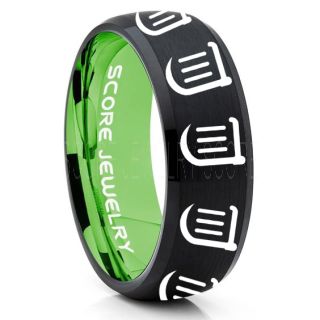 Final Fantasy Ring, Final Fantasy Jewelry, Soul of the Bard Ring, Gamer Ring, Final Fantasy Soul of the Bard Wedding Ring, Final Fantasy Wedding Band, Black Tungsten Ring, Black Wedding Band