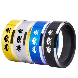 Player 1 Player 2 Rings, Retro Gamer Rings, Gamer Rings, Space Invaders Rings, Atari Rings, Nintendo Rings, Blue Tungsten Rings, Blue Wedding Bands, Couple Ring Set Gamer Rings